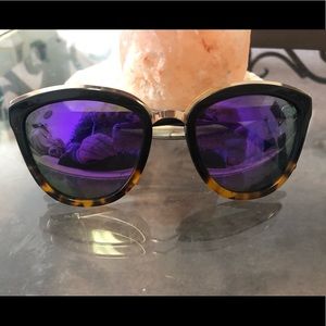 DIFF sunglasses purple mirror cat eye